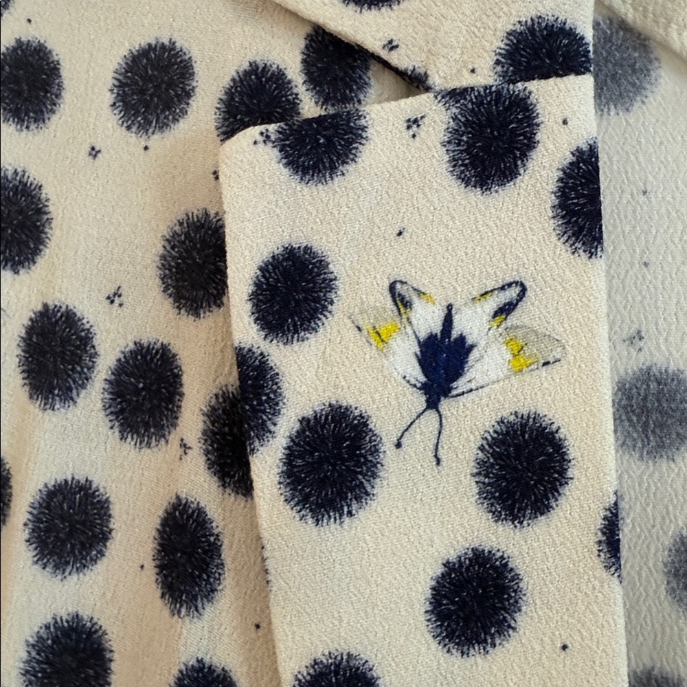 H&M Cream and Navy Patterned Blazer - Picture 3 of 6